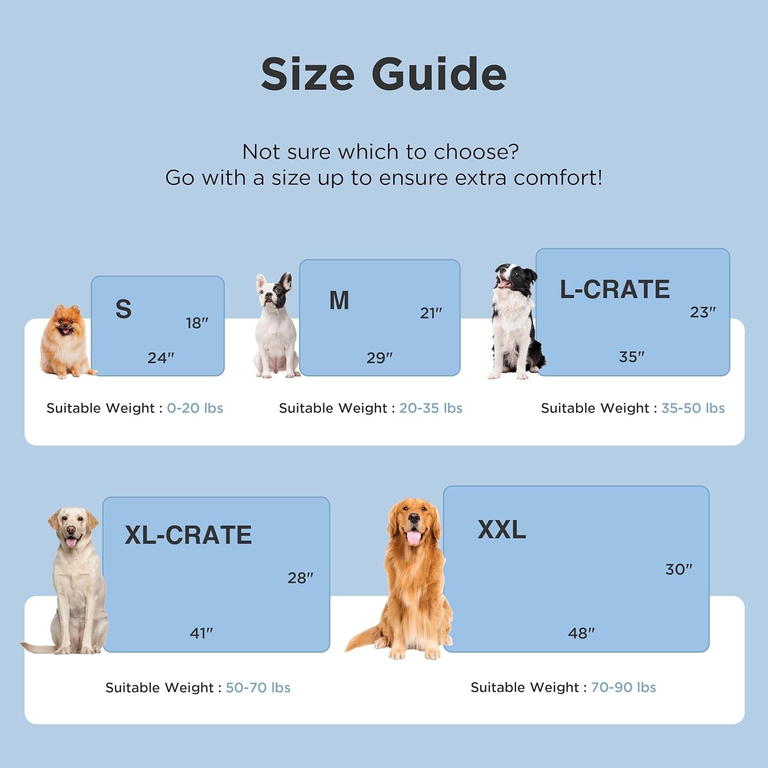 Cooling Dog Mat Extra Large - Q-Max>0.4 XL Thin Breathable Cold Crate Pad Indoor for Pets with Chill Cool Fiber as Cooling Topper，Portable Washable Kennel Mat in Outdoor Summer, 41x28, Blue