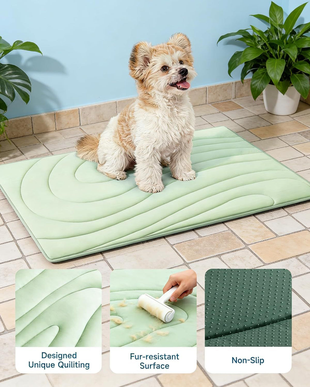 Cooling Mat for Dogs, 59" x 40" Self-Cooling Dog Bed with Arc-Chill Technology 3.0(QMAX>0.5), Non-Slip Washable Pet Cooling Pad for X-Large Dogs, Indoor Outdoor Floor Mat - Green