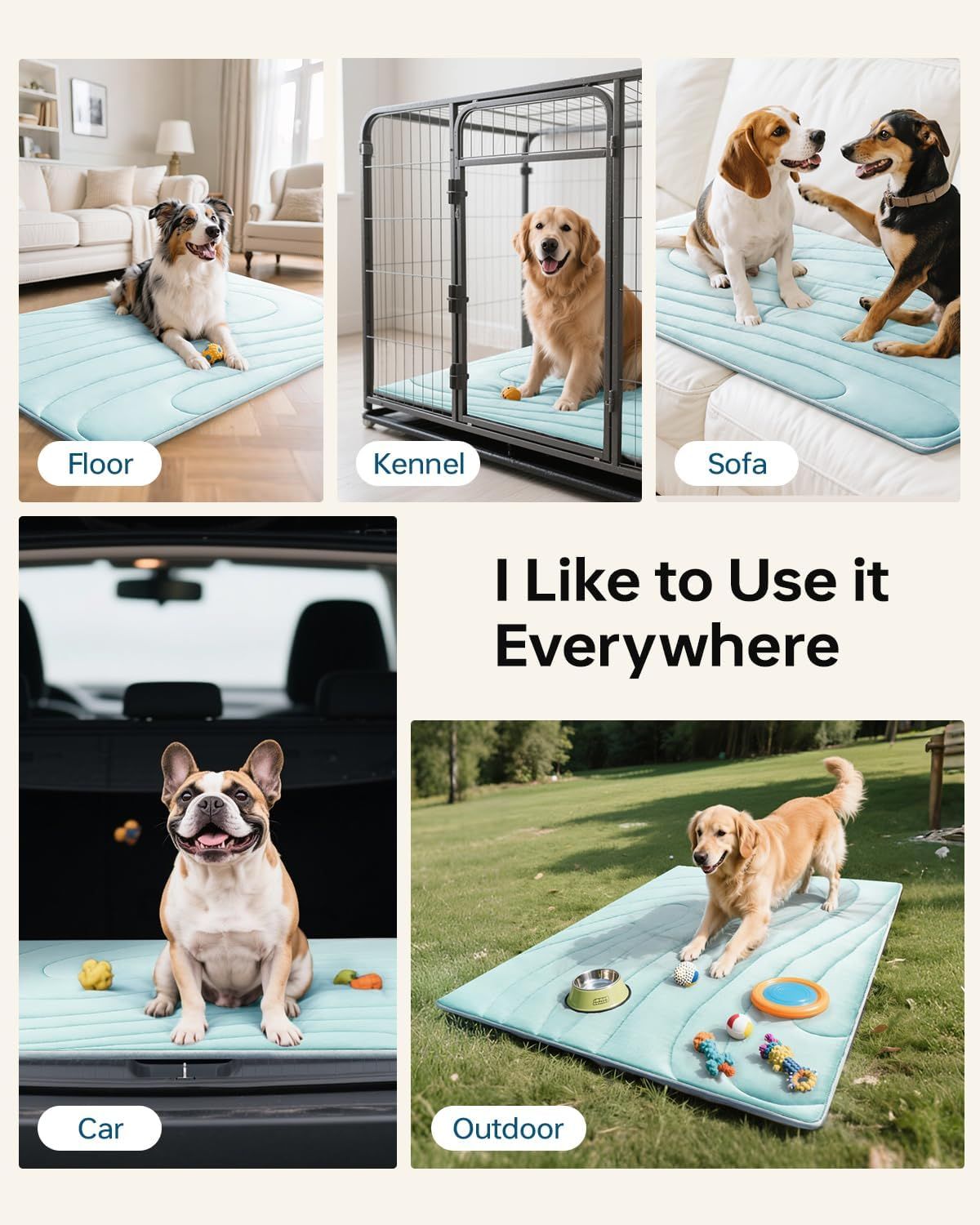Cooling Mat for Dogs, 48"x28" Self-Cooling Pet Bed - Advanced Arc-Chill Technology 3.0 (QMAX>0.5) for Instant Cool, Non-Slip Washable Floor Mat for Large Dogs, Indoor Outdoor Use - Blue