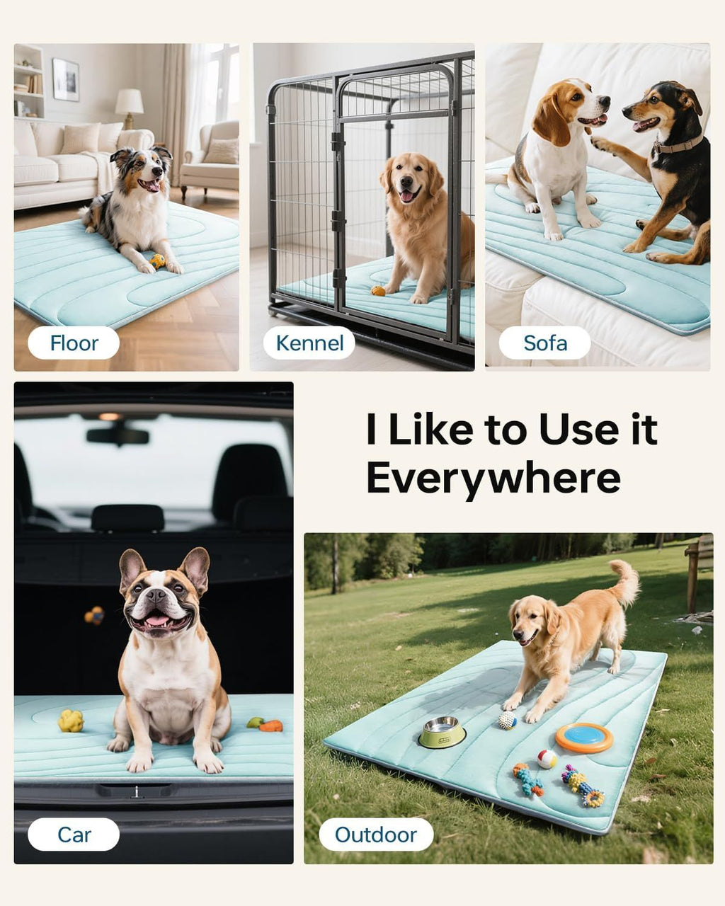 Cooling Mat for Dogs, 36"x23" Self-Cooling Pet Bed - Advanced Arc-Chill Technology 3.0 for Instant Cool, Non-Slip Washable Floor Mat for Small & Medium Dogs, Indoor Outdoor Use - Blue
