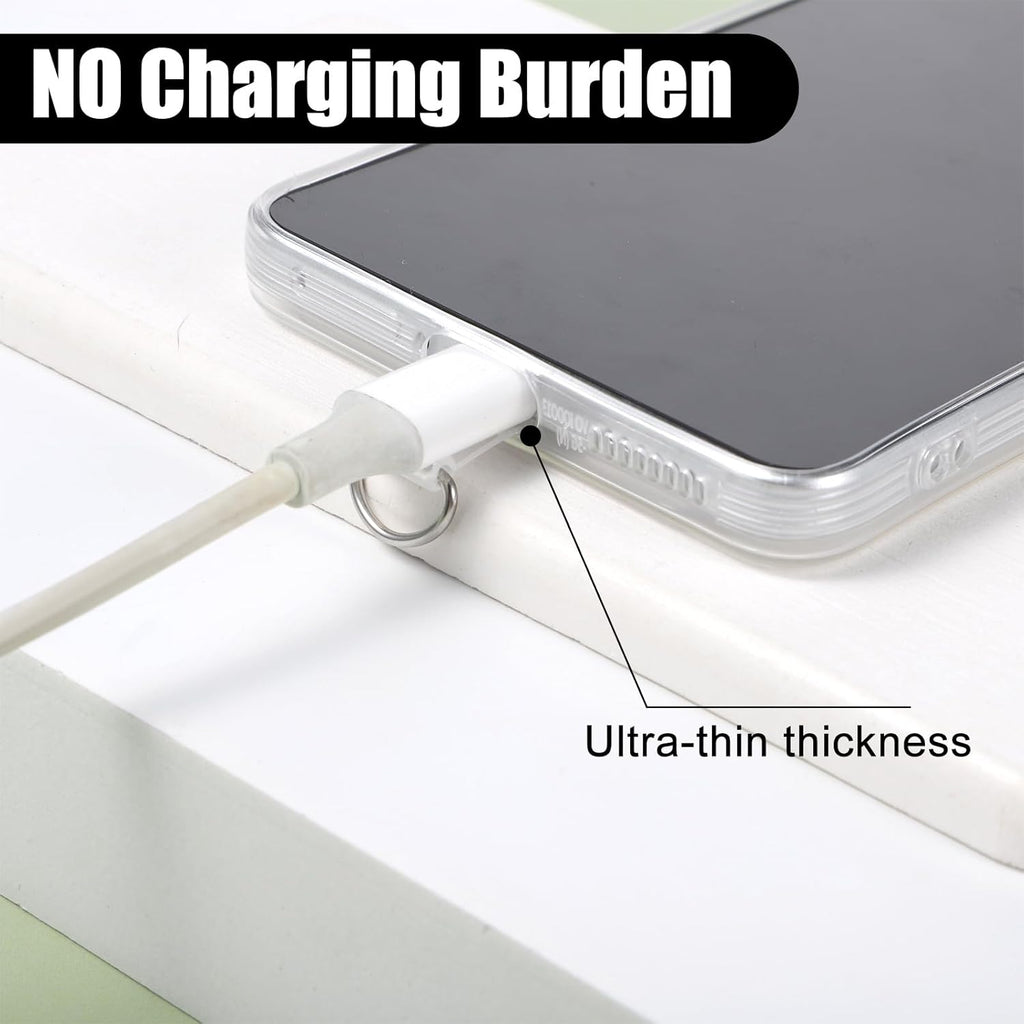 24 Pieces Phone Tether Tab, Clear Cell Phones Lanyard Pads Universal Phone Charm Holder Transparent Lanyard Patch Strap Replacement Part for Most Smartphones, No Adhesive