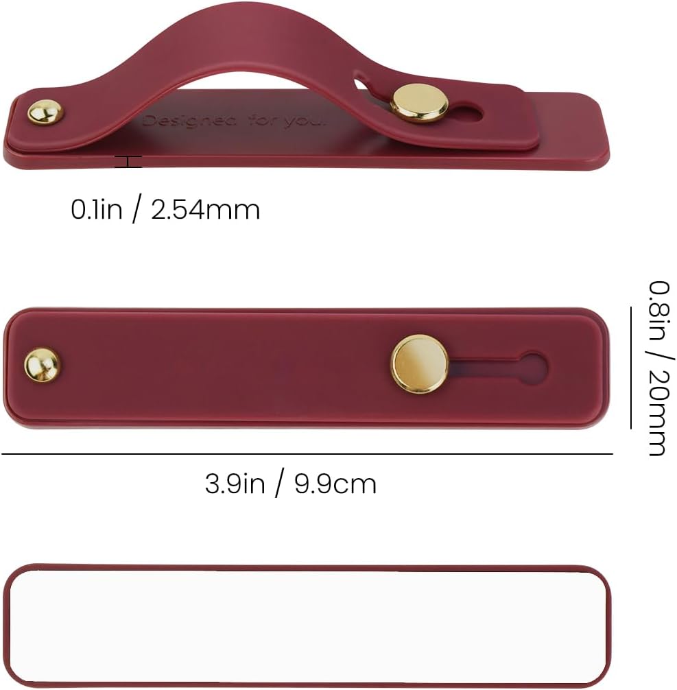 6 Pieces Phone Strap Grip, Telescopic Phone Finger Strap Stand, Assorted Colors Silicone Universal Finger Loop for Most Mobile Phones and Cell Phone Case (Vintage Colors)