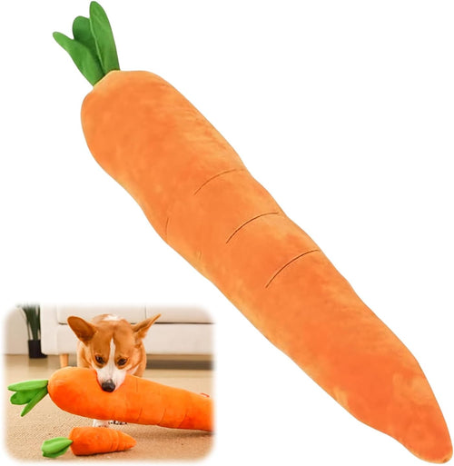 2026 New Dog Toys with Squeaker and Crinkle, Upgrade Indestructible Plush Dog Toy for Aggressive Chewers, Suitable for Large Medium Small Dogs (Radish A)