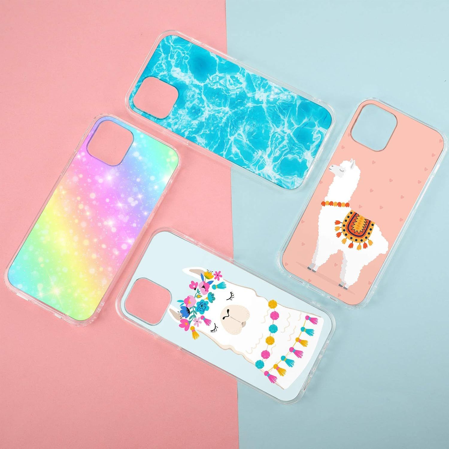 4 Pieces Clear DIY Phone Case Compatible with iPhone 12/12 Pro 6. 1 Inch Transparent Epoxy Resin Anti-Slip Mobile Phone Junk Cases Including 2 Hard Shells and 2 Sot Shells