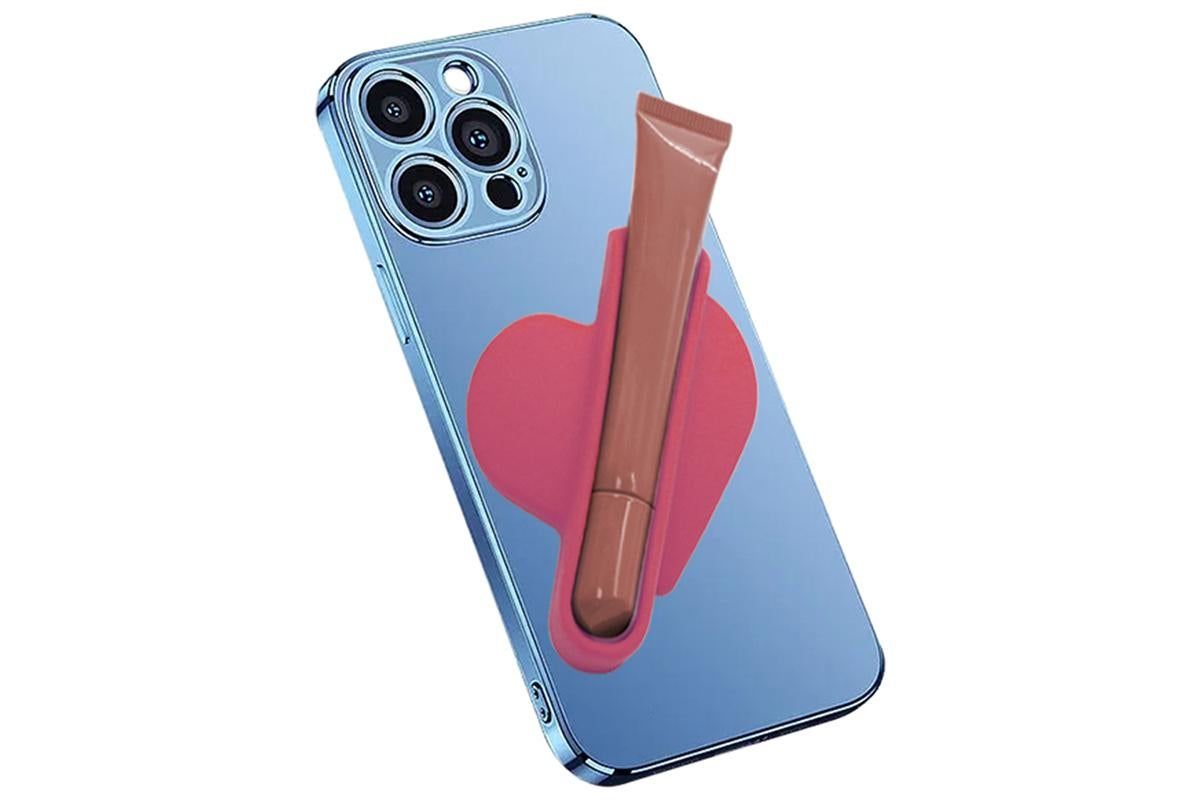 Holder for Rhode Skin Lip Lipstick Holder for Phone Case Peel and Stick Silicone Cover -Rose & Wine Red