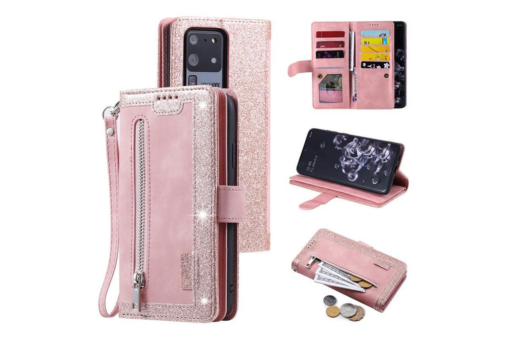 for iPhone 15 Series Case Leather Wallet Flip Cover -Pink /iPhone 15