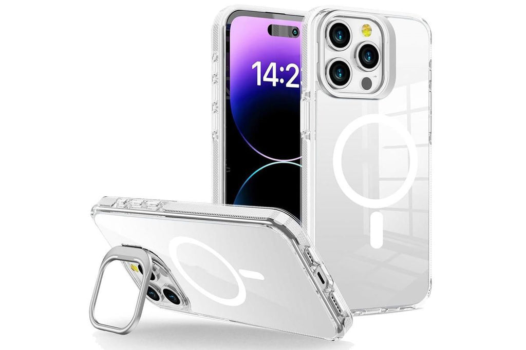 For iPhone 16 Series Phone Case with Stand Full Body Case -White /iPhone 16