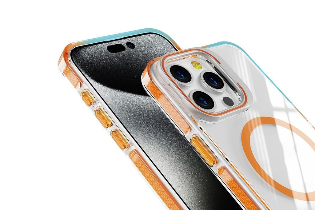 For iPhone 16 Series Phone Case with Stand Full Body Case -Orange /iPhone 16