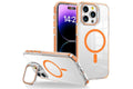 For iPhone 16 Series Phone Case with Stand Full Body Case -Orange /iPhone 16 Pro