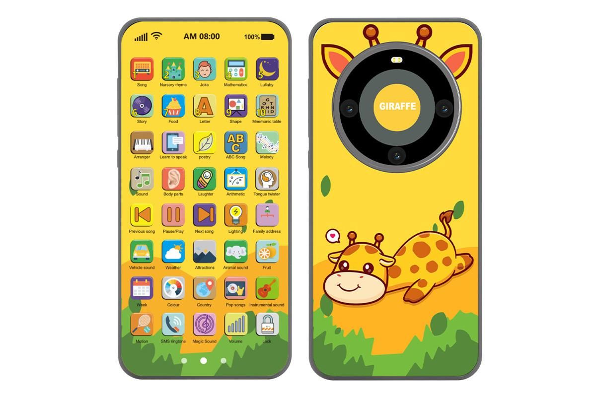 Learning Phone Toy with Over 10000 Educational Contents Touch Screen Early Education Gift for 3 year old+ - Deer