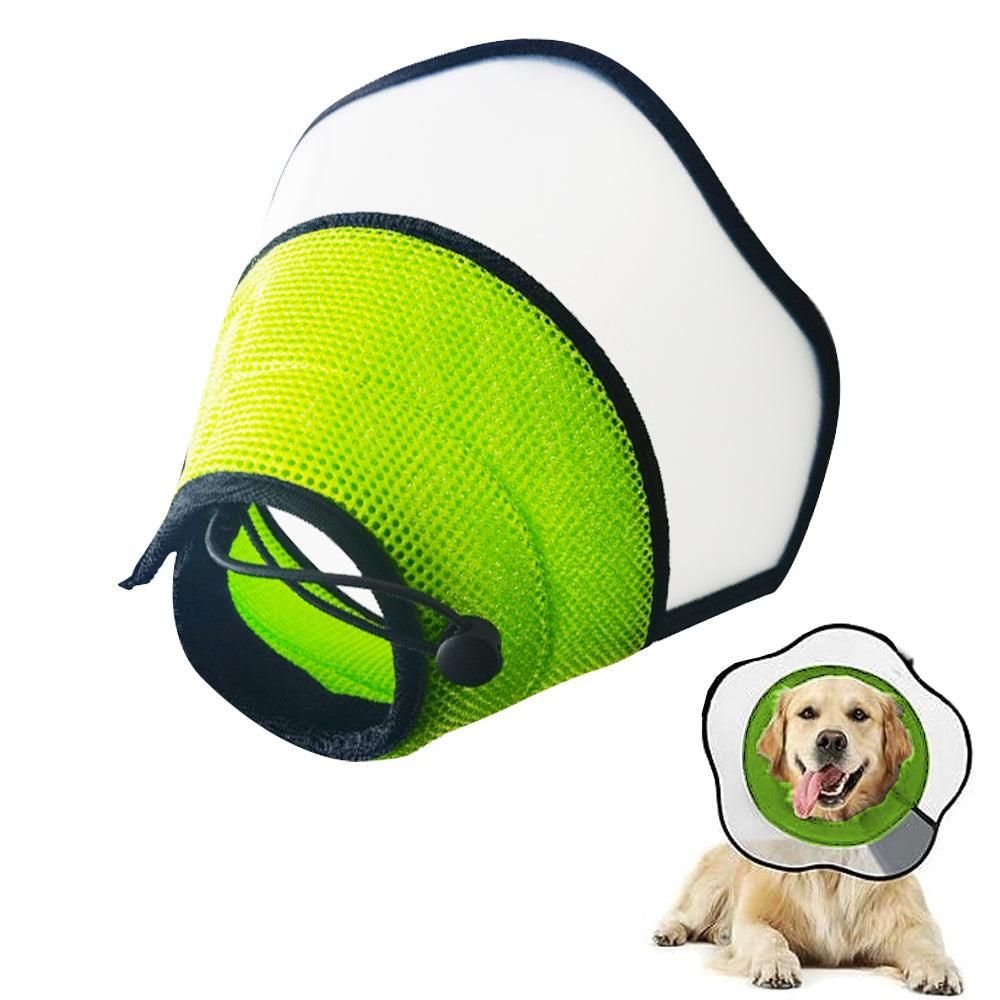 Pet Dog Cone Collar Soft Neck Collar Adjustable Pet Elizabethan Collar Black - L