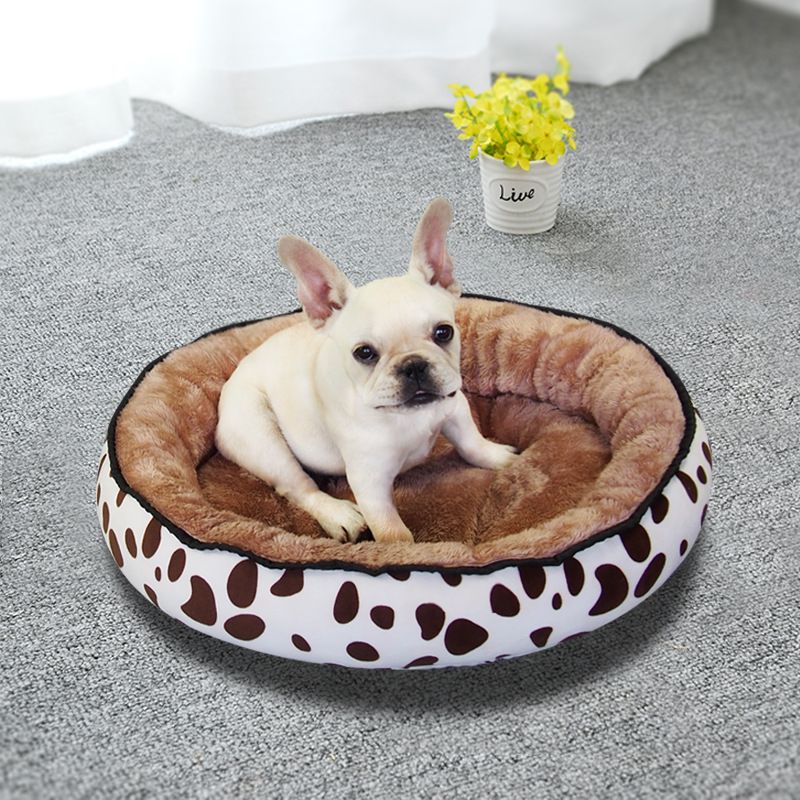 Winter Warm Round Pet Bed Arctic Fleece High Resilience Four Seasons Bed for Cat Dog