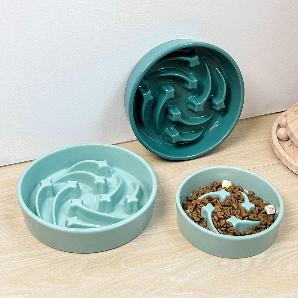 Ceramic Slow Feeder Bowl Anti-Choke Pet Bowl