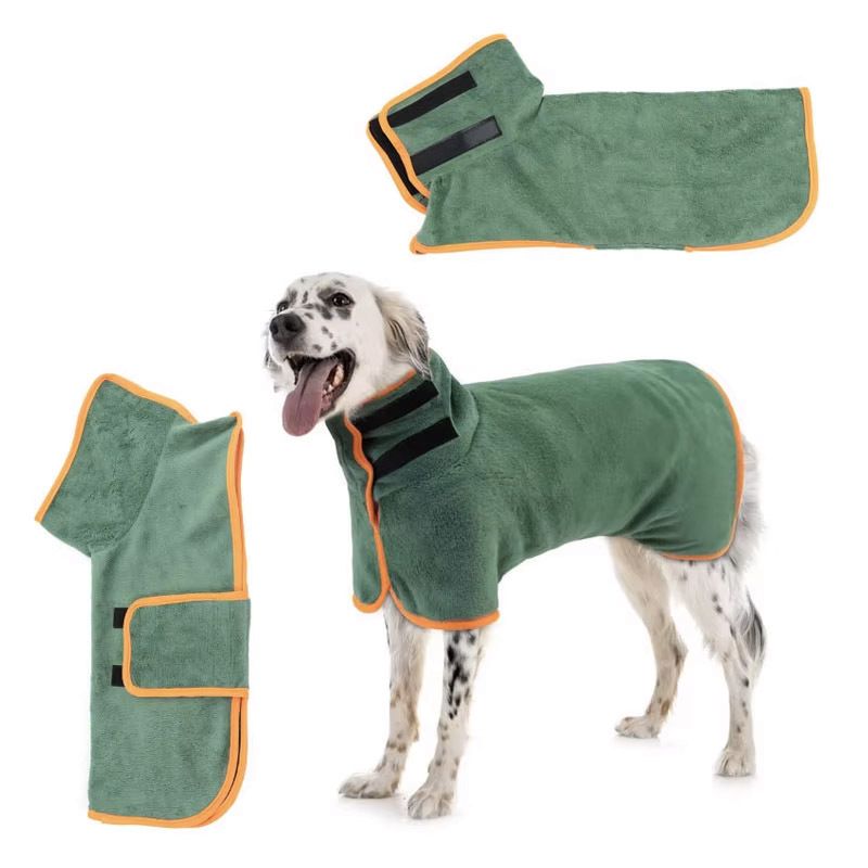 Quick Dry Dog Bathrobe Breathable Full Wrap for 14-25kg Dogs