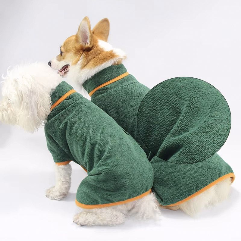 Quick Dry Dog Bathrobe Breathable Full Wrap for 14-27kg Dogs