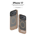 MagSafe Case for iPhone 17 - Brown Matte Shockproof Cover with Hidden Kickstand