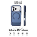 MagSafe Case for iPhone 17 Pro Max - Blue Matte Shockproof Cover with Hidden Kickstand