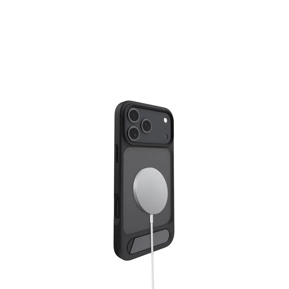 MagSafe Case for iPhone 17 - Black Matte Shockproof Cover with Hidden Kickstand