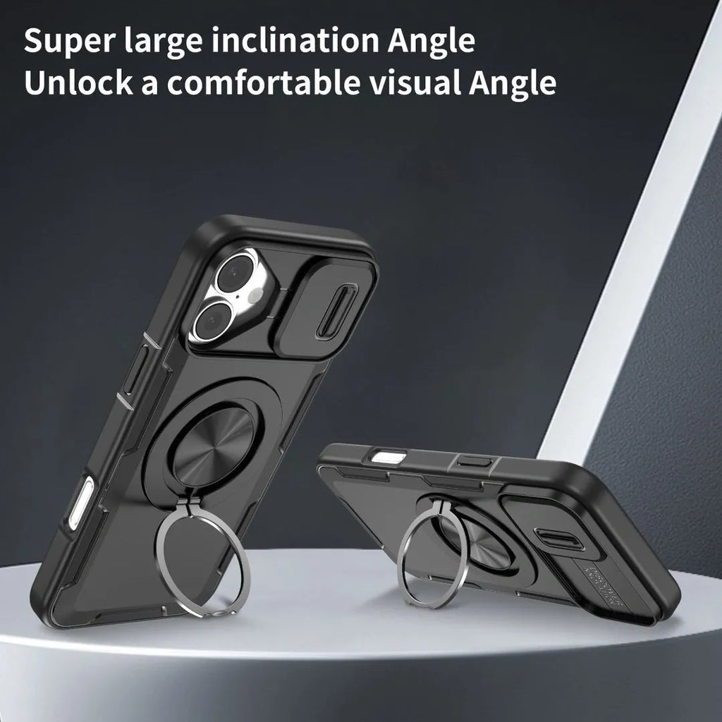 2-in-1 Magnetic Sliding Lens Case, Black for iPhone 16