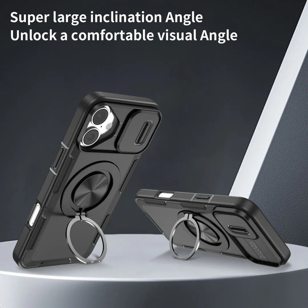 2-in-1 Magnetic Sliding Lens Case, Black for iPhone 17