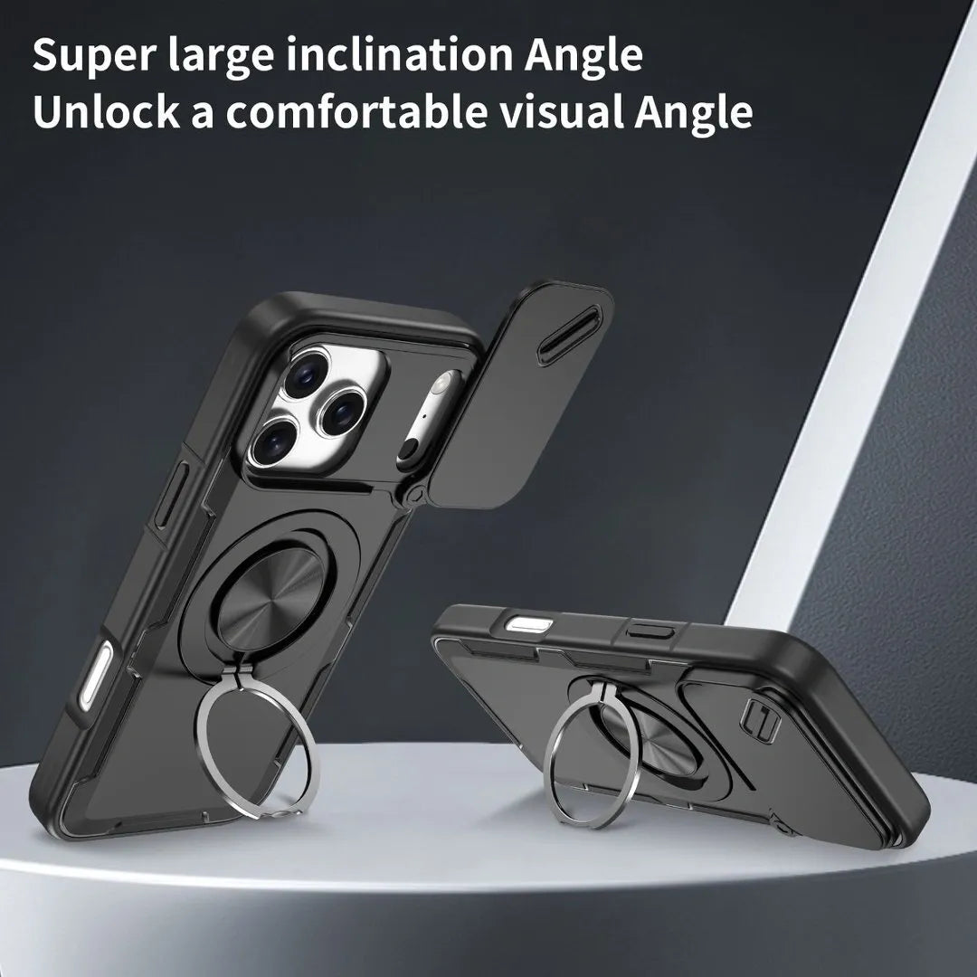 2-in-1 Magnetic Sliding Lens Case, Black for iPhone 17 Pro Max