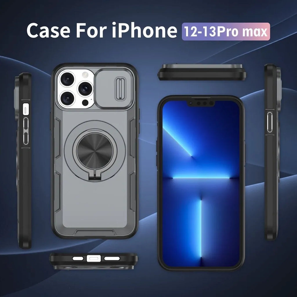 2-in-1 Magnetic Sliding Lens Case, Grey for iPhone 12 Pro Max