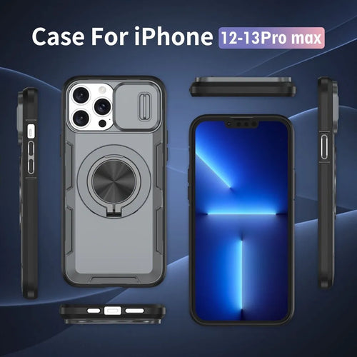 2-in-1 Magnetic Sliding Lens Case, Grey for iPhone 12 Pro Max