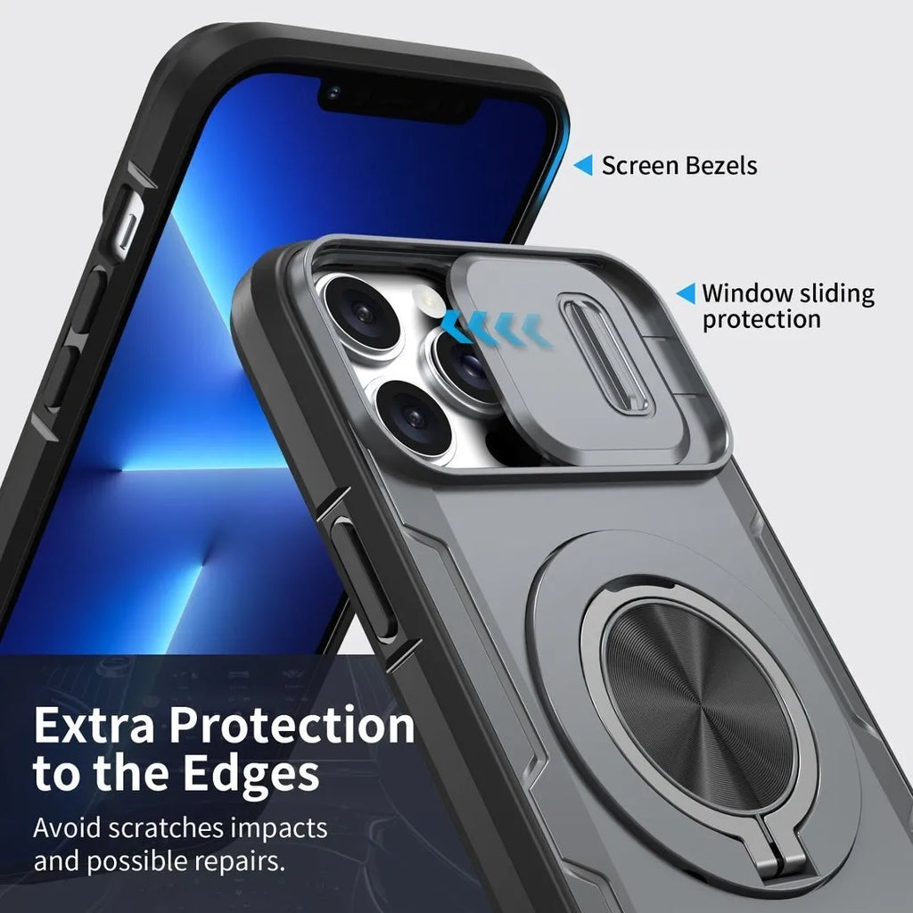 2-in-1 Magnetic Sliding Lens Case, Grey for iPhone 12 Pro Max