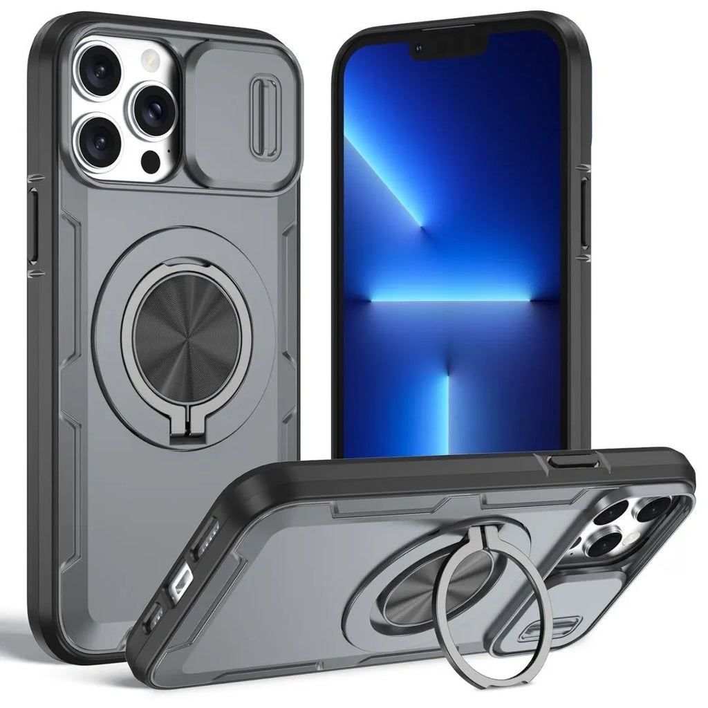 2-in-1 Magnetic Sliding Lens Case, Grey for iPhone 12 Pro