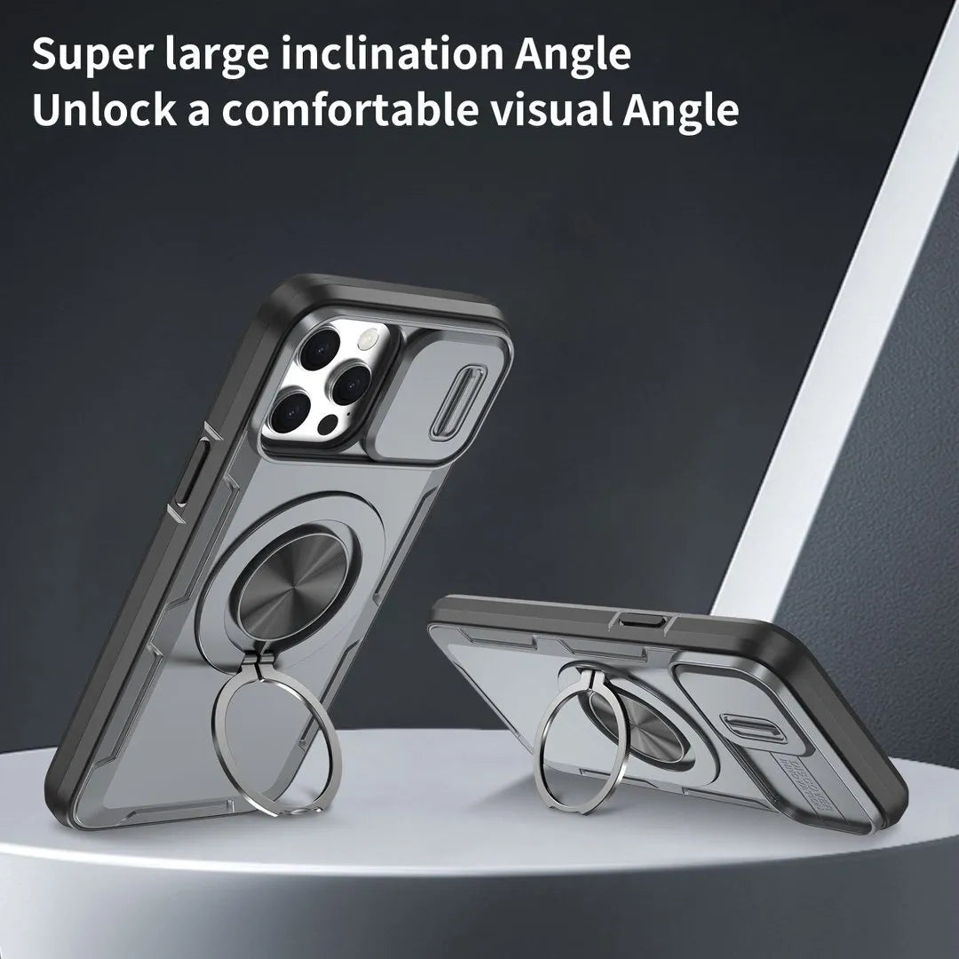 2-in-1 Magnetic Sliding Lens Case, Grey for iPhone 12 Pro