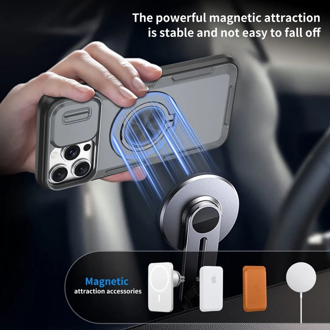 2-in-1 Magnetic Sliding Lens Case, Grey for iPhone 13 Pro Max