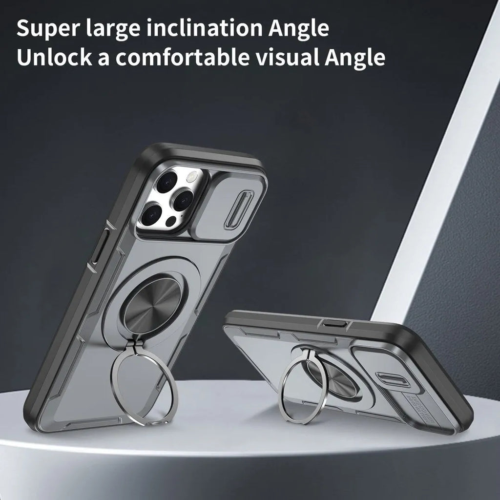 2-in-1 Magnetic Sliding Lens Case, Grey for iPhone 13 Pro