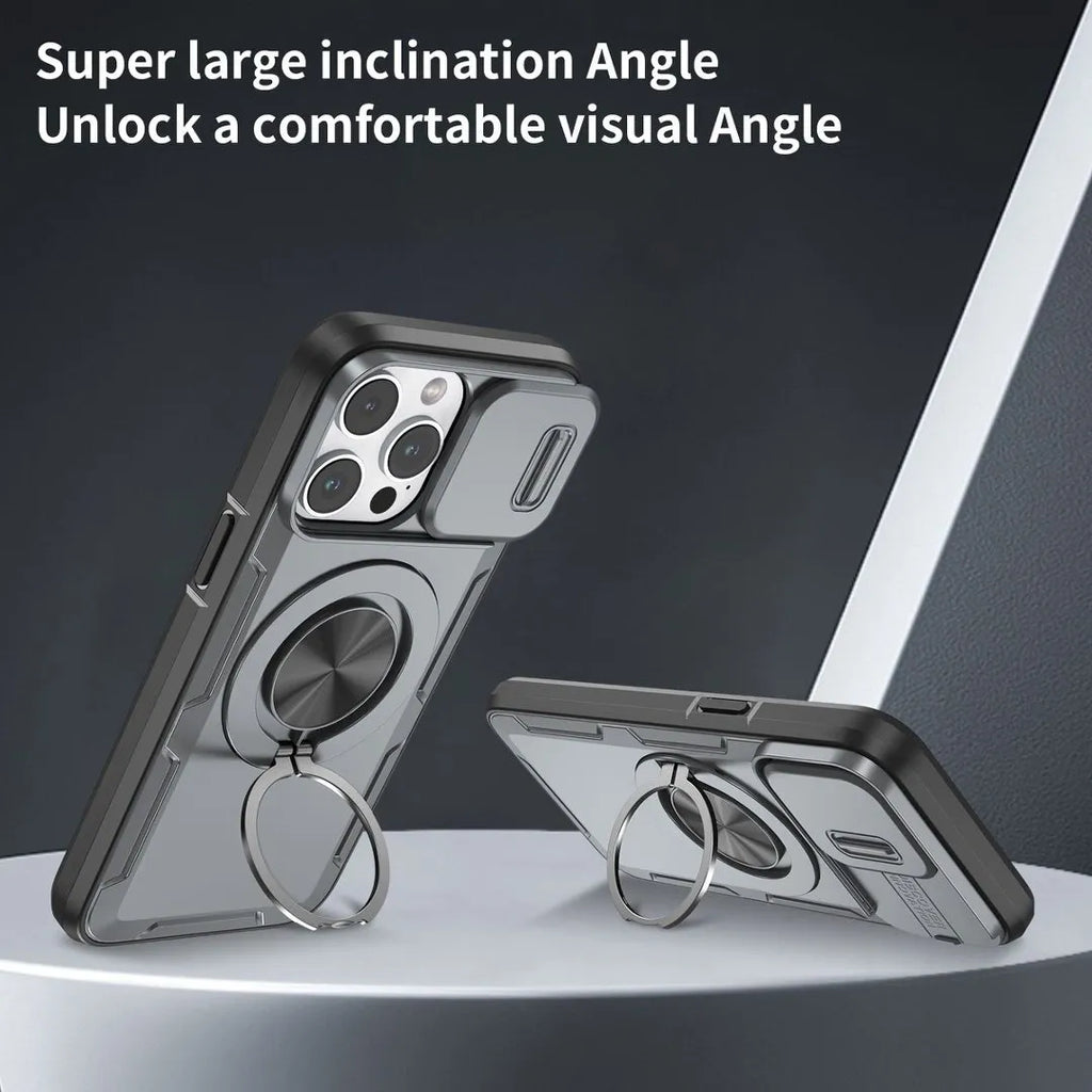 2-in-1 Magnetic Sliding Lens Case, Grey for iPhone 14 Pro Max