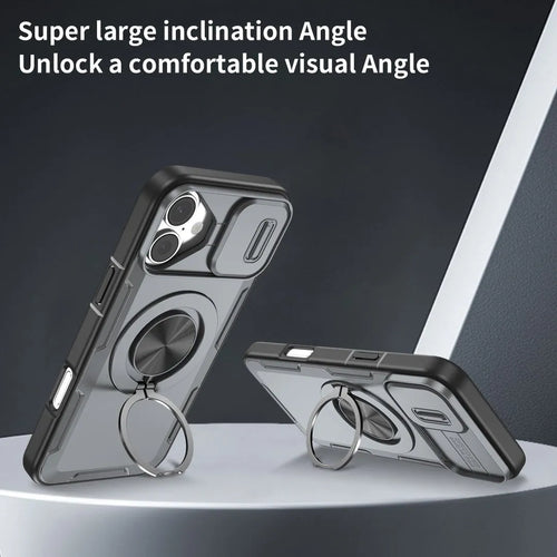 2-in-1 Magnetic Sliding Lens Case, Grey for iPhone 17