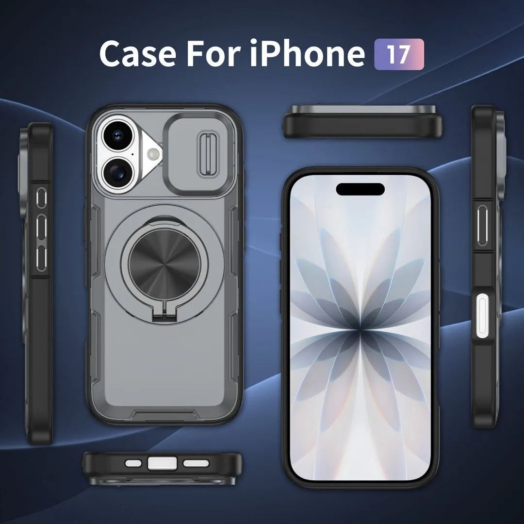 2-in-1 Magnetic Sliding Lens Case, Grey for iPhone 17