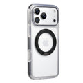 Clear MagSafe iPhone 17 Pro Max Case with 360° Rotating Ring Stand - Black Edition