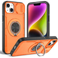 2-in-1 Magnetic Sliding Lens Case, Orange for iPhone 14 Plus