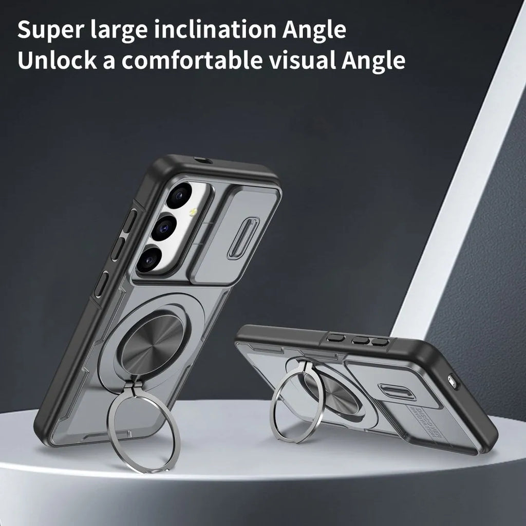 2-in-1 Magnetic Sliding Lens Case, Grey for Samsung S25