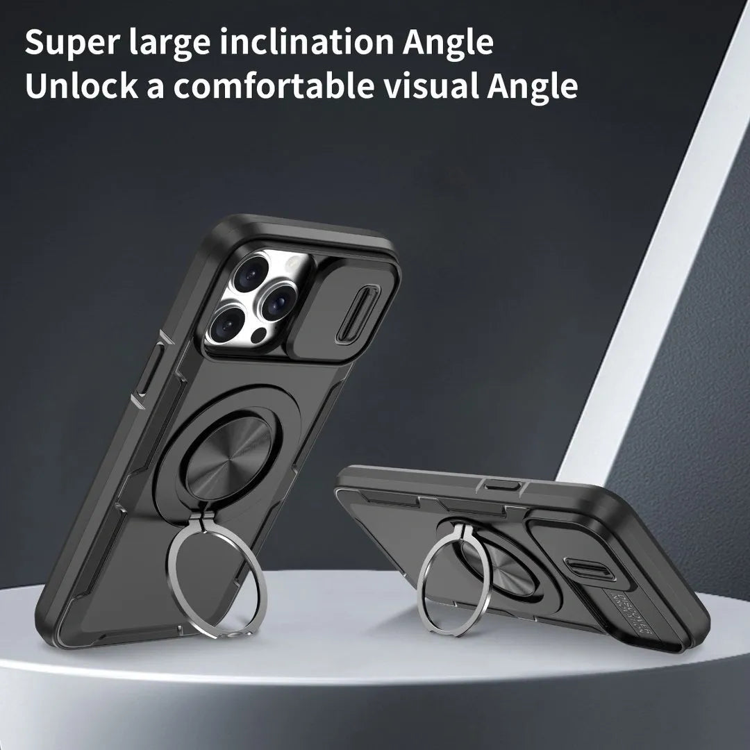 2-in-1 Magnetic Sliding Lens Case, Black for iPhone 12 Pro