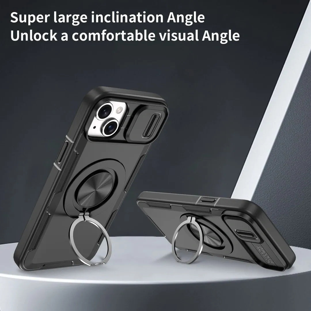 2-in-1 Magnetic Sliding Lens Case, Black for iPhone 14 Plus