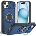 2-in-1 Magnetic Sliding Lens Case, Blue for iPhone 15
