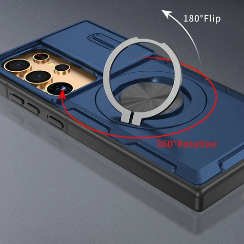 2-in-1 Magnetic Sliding Lens Case, Blue for  Samsung S24Ultra