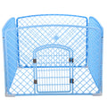 YES4PETS 4 Panel Plastic Pet Pen Pet Foldable Fence Dog Fence Enclosure With Gate Blue- M