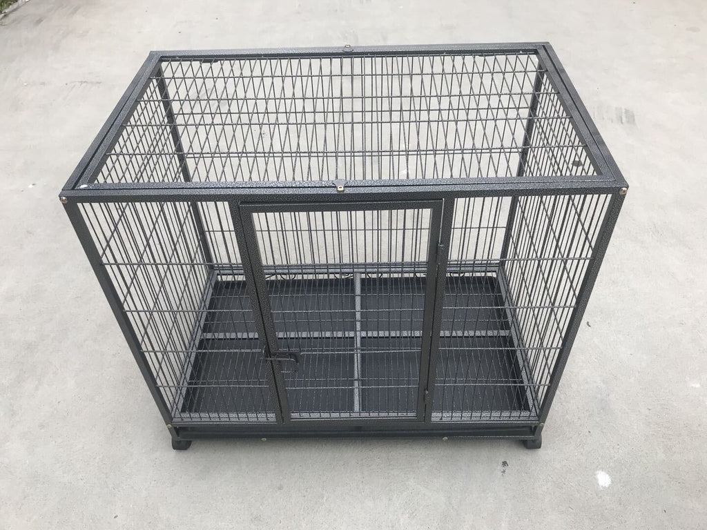 YES4PETS Medium Pet Dog Cat Bird Parrot Cage Metal Rabbit Crate Carrier Kennel Wheel & Tray