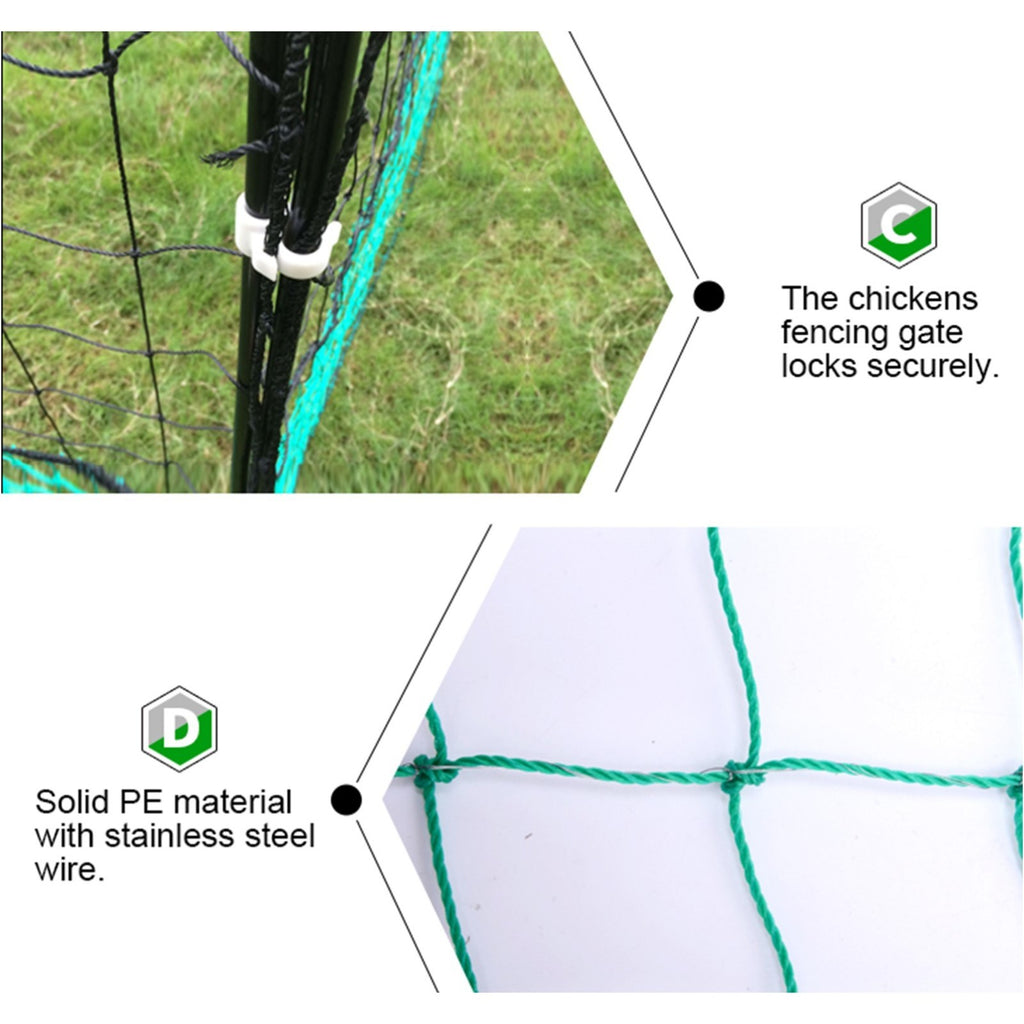 Electric Chicken Netting 60m x 115cm Green Double Prong Poultry Mesh Fence