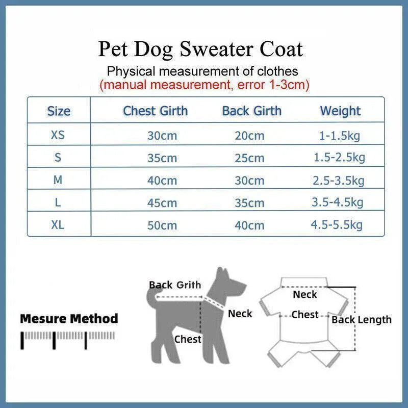 L Size Cute Pet Dog Warm Jumper Sweater Clothes Puppy Cat Knitwear Knitted Coats Winter - Blue Rabbit