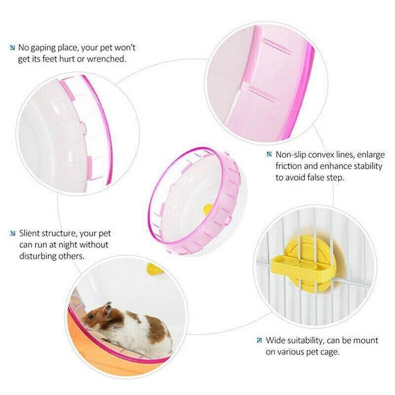 Blue Hamster Guinea Pig Running Disc Cage Accessories Running Round Wheel Pet Toys - 14CM