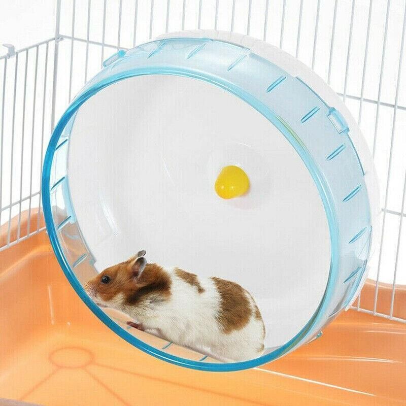 Blue Hamster Guinea Pig Running Disc Cage Accessories Running Round Wheel Pet Toys - 14CM