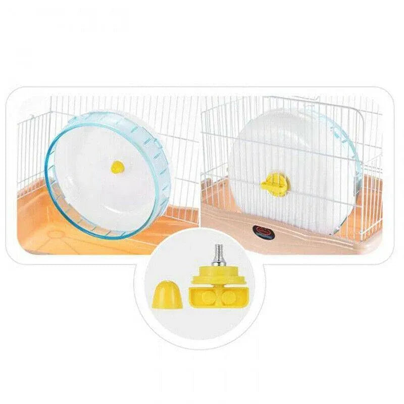Blue Hamster Guinea Pig Running Disc Cage Accessories Running Round Wheel Pet Toys - 14CM