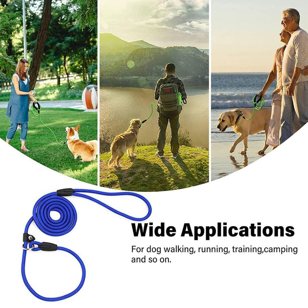 Dog Training Correction Leash Lead Cesar Puppy Pets Millan Slip Nylon Rope 10*140mm - Blue